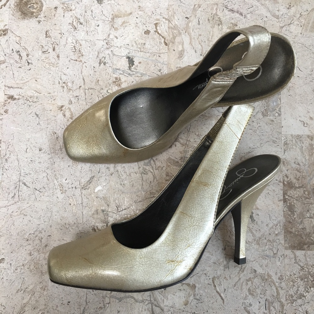 Elegant slingback High Heel Sandal Square Toe